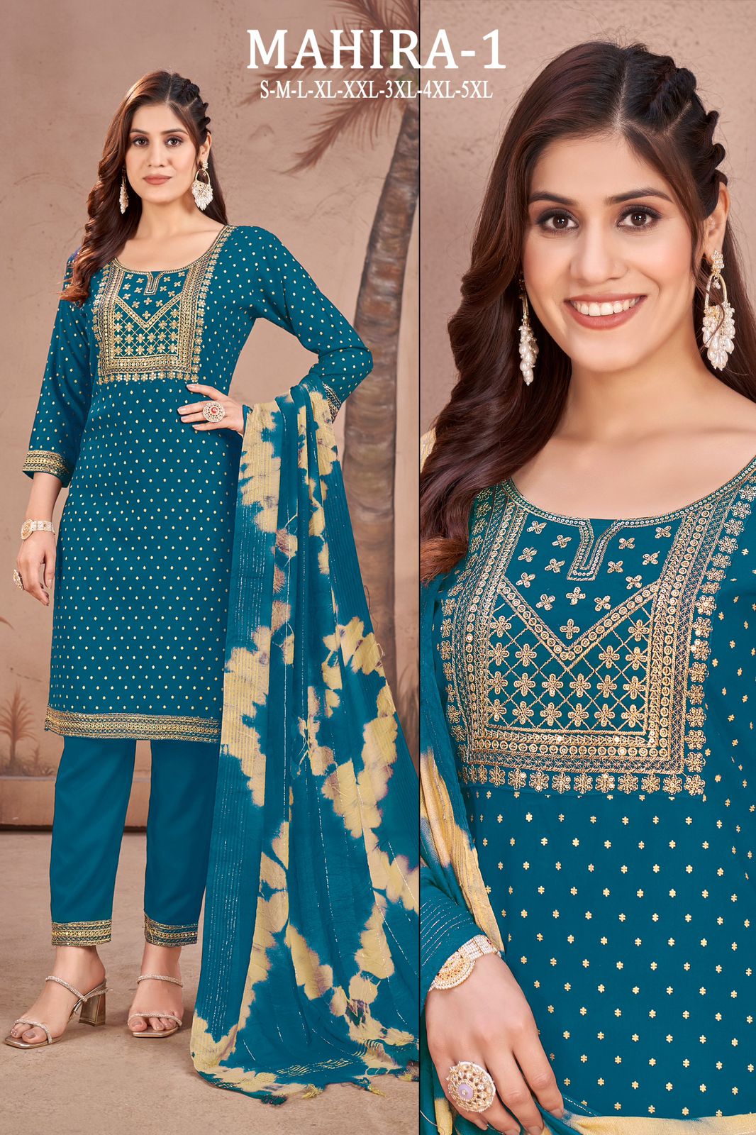 Mahira 1 By Sangeet Rayon Gold Printed Kurti With Bottom Dupatta Wholesale Shop In Surat